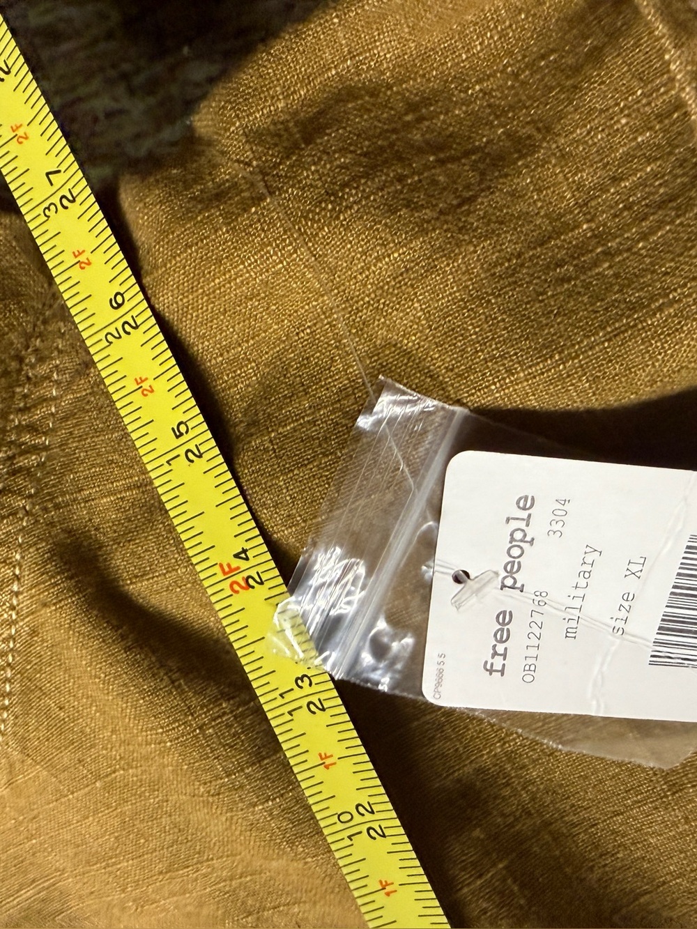 Free People NWT Tan Utility Jacket size X-large - Picture 7 of 7